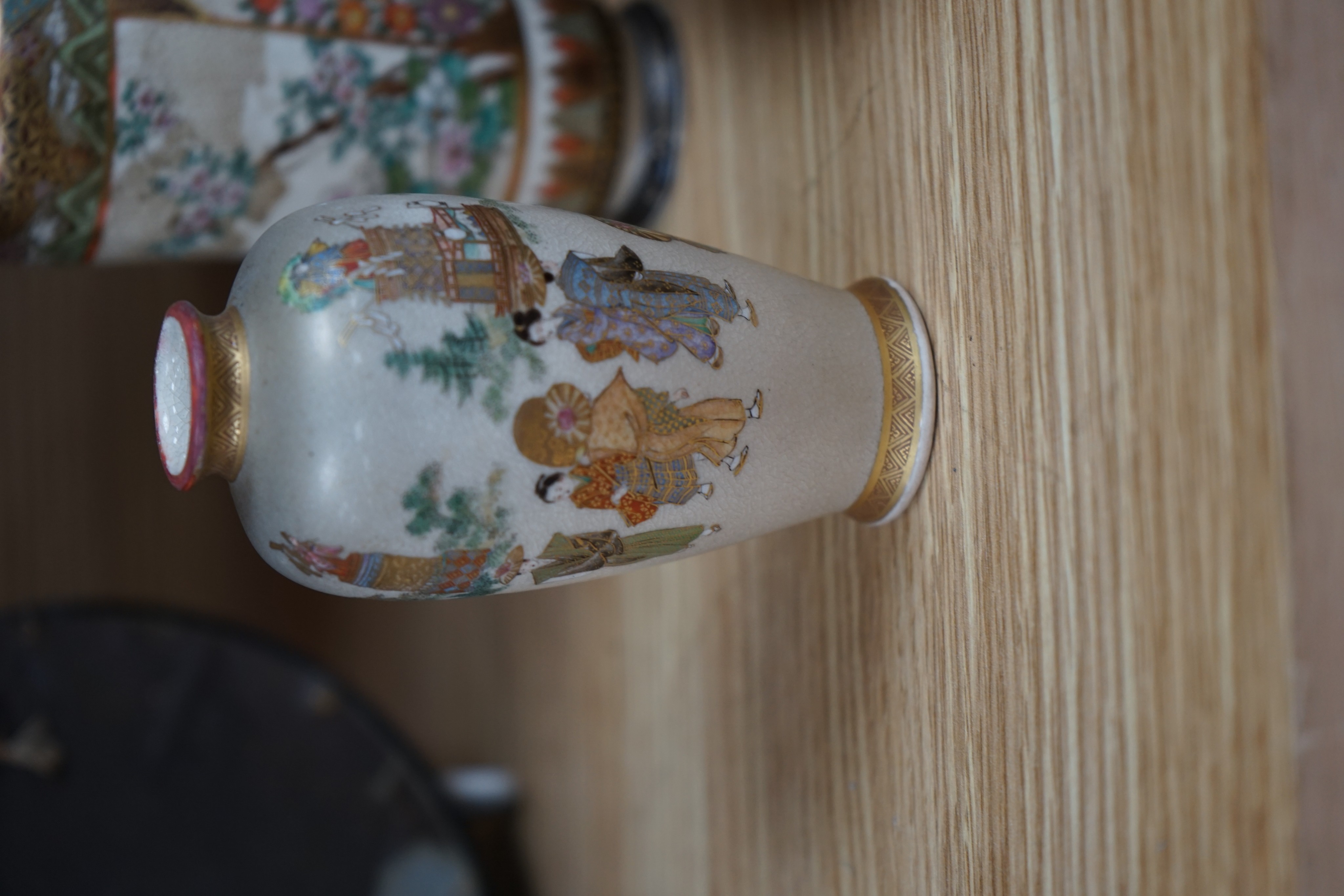 Japanese satsuma wares, Meiji, signed.
